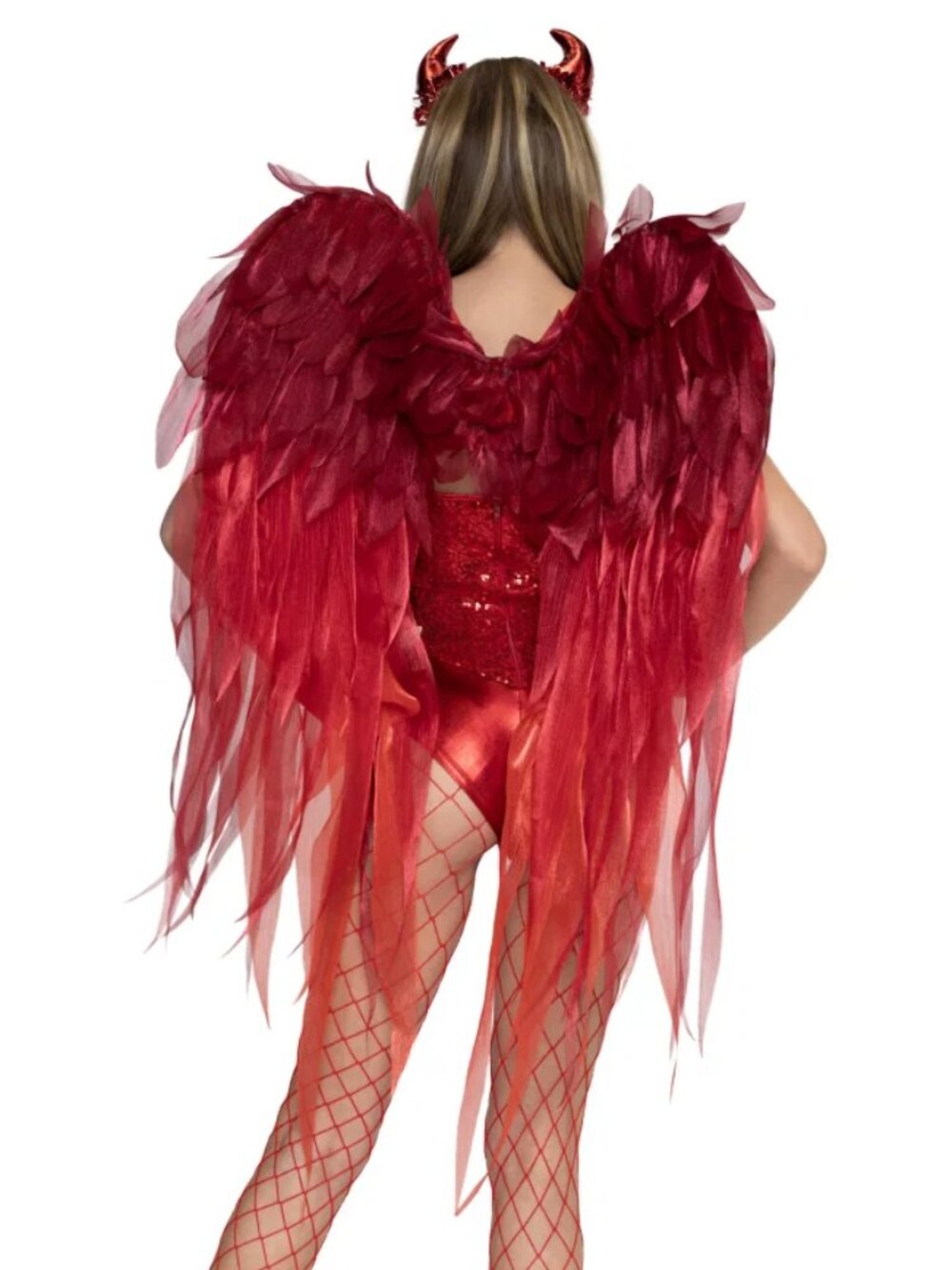 2 PC Devil Ombre Chiffon Wings and Horn Headband